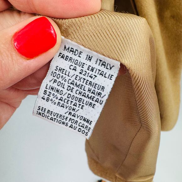 Vintage Talbots Camel Hair Blazer Tan Classic Fit Lined Jacket Two Button Size M - Picture 6 of 9